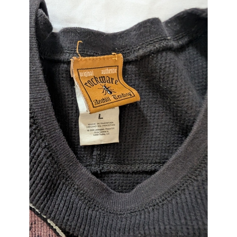 Rockware 2005‎ AC/DC Adult Large Black Long Sleeve Graphic Print Thermal Shirt - Picture 4 of 6